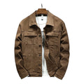 THARVEN Men's Slim Fit Stretch Denim Trucker Jacket