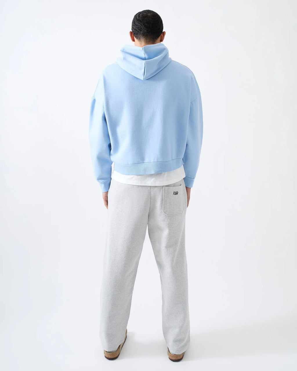 THARVEN Men's Blue Boxy-Fit Zip-Up Hoodie