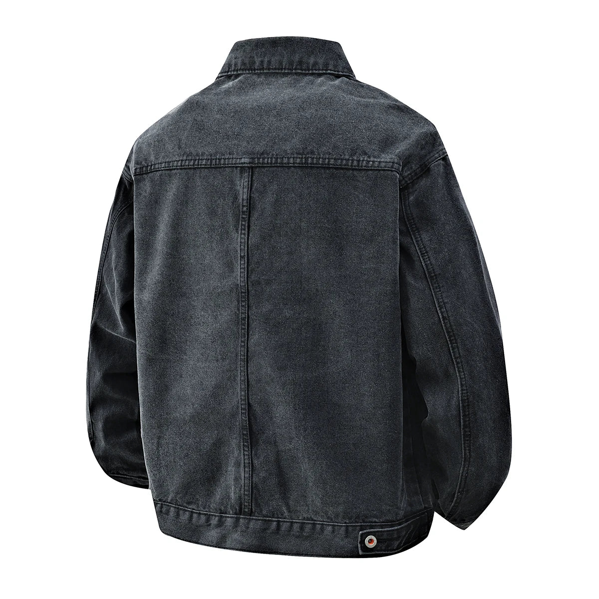 THARVEN Men's Relaxed Fit Denim Workwear Trucker Jacket with Utility Pockets