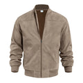 THARVEN Men's Suede-Lined Thermal Zip-Up Stand Collar Sports Jacket