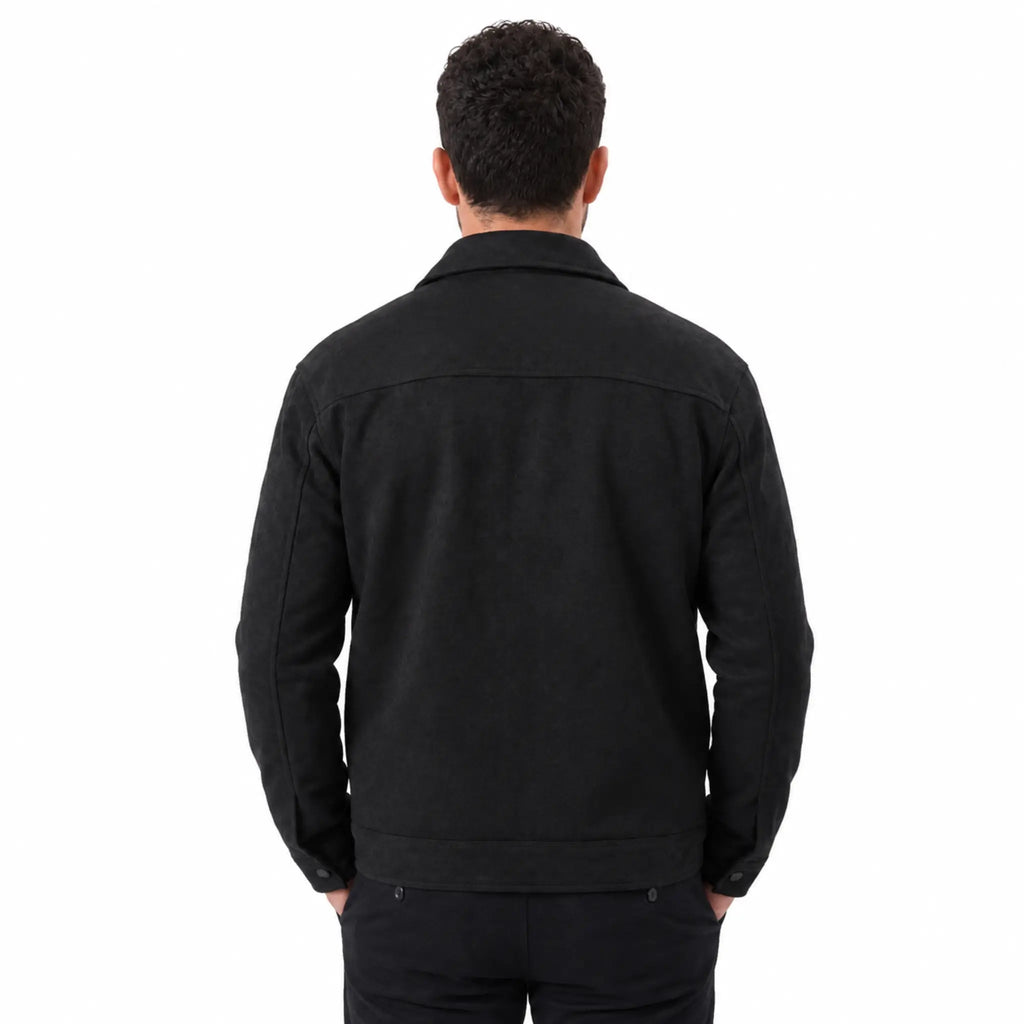 THARVEN Men's Thickened Slim Fit Zipper Jacket with Large Pockets