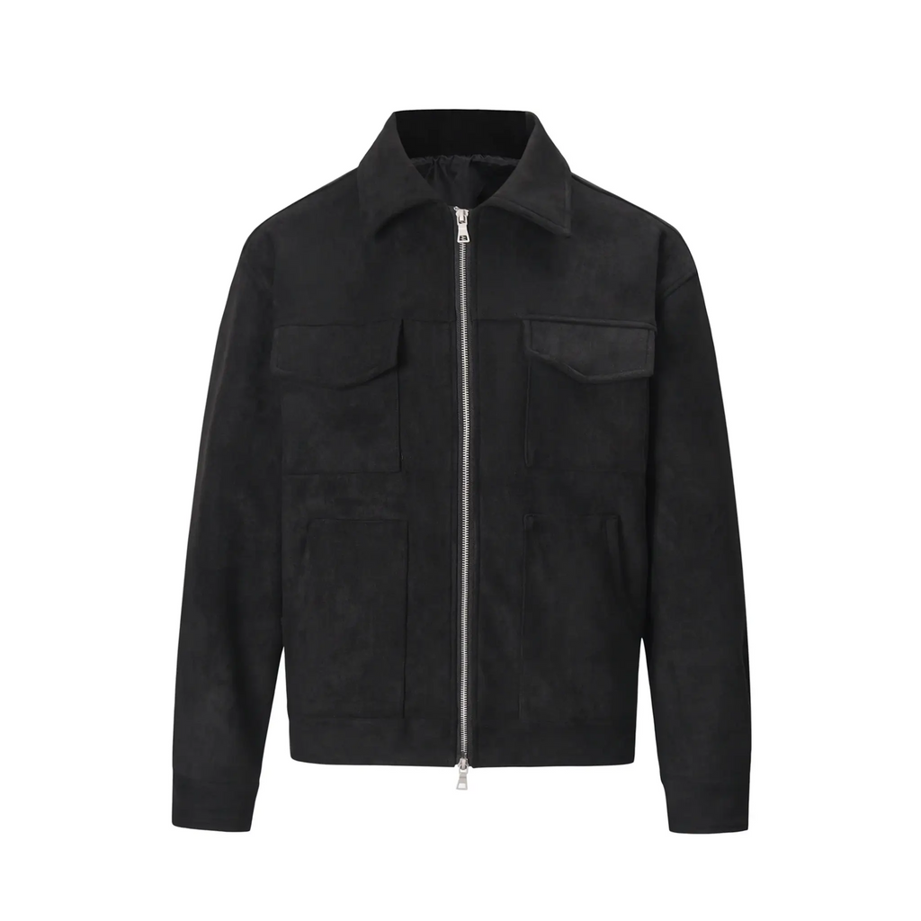 THARVEN Men's Thickened Slim Fit Zipper Jacket with Large Pockets